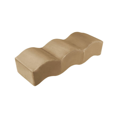 Wave Beige Velvet Bench