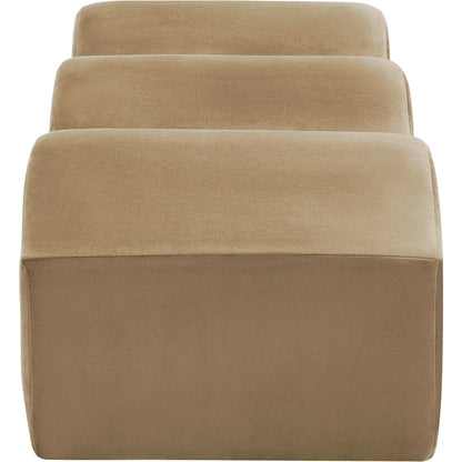 Wave Beige Velvet Bench