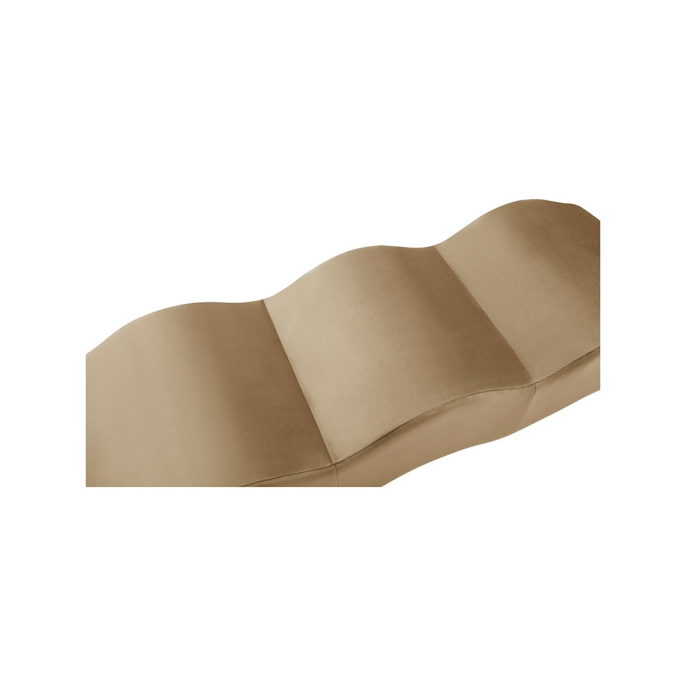 Wave Beige Velvet Bench