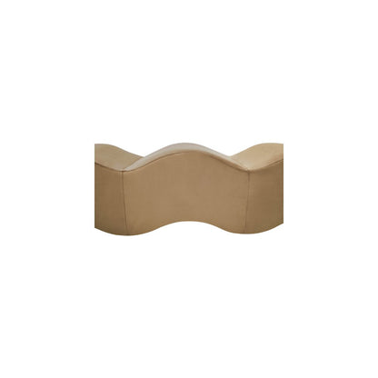 Wave Beige Velvet Bench