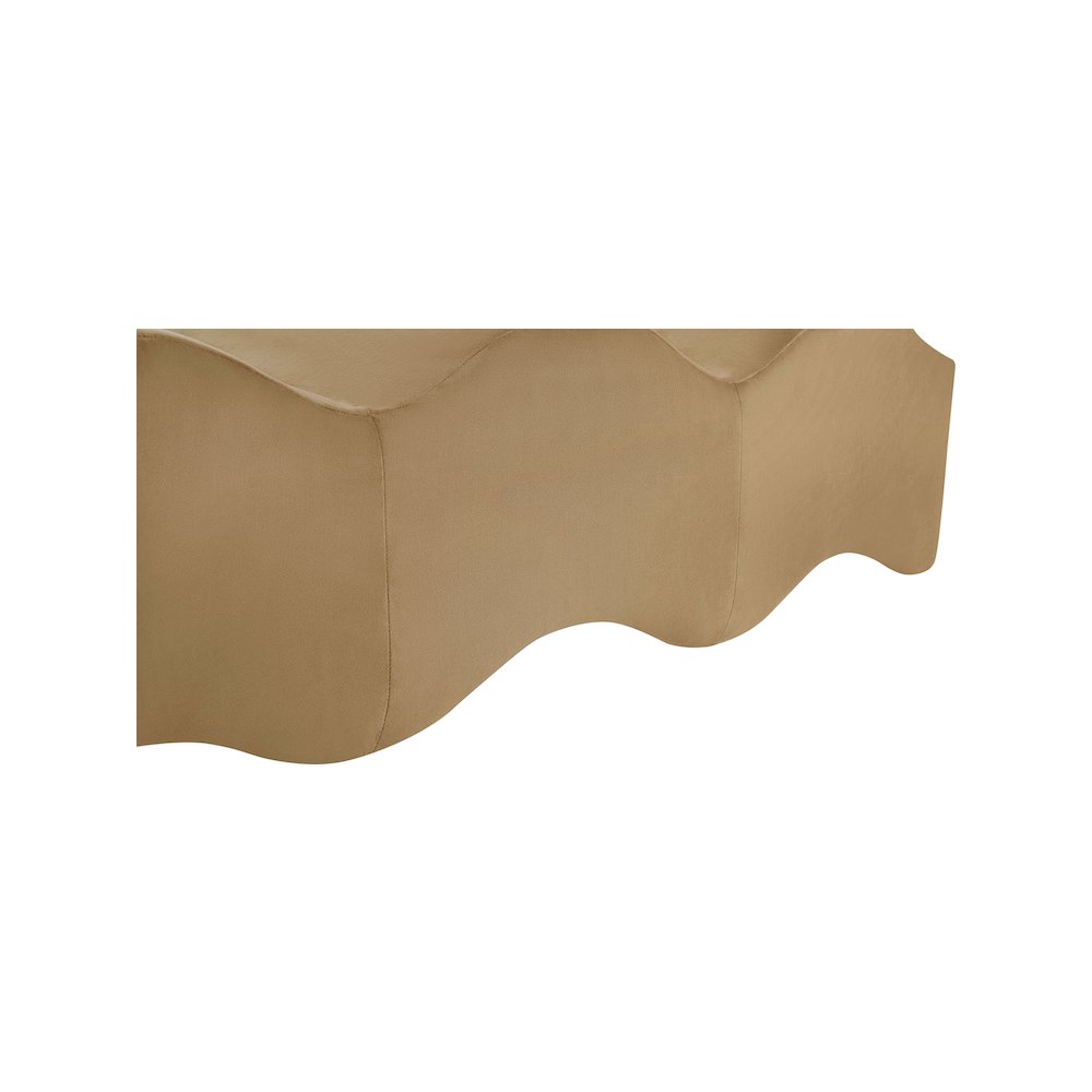 Wave Beige Velvet Bench