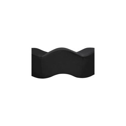 Wave Black Velvet Bench