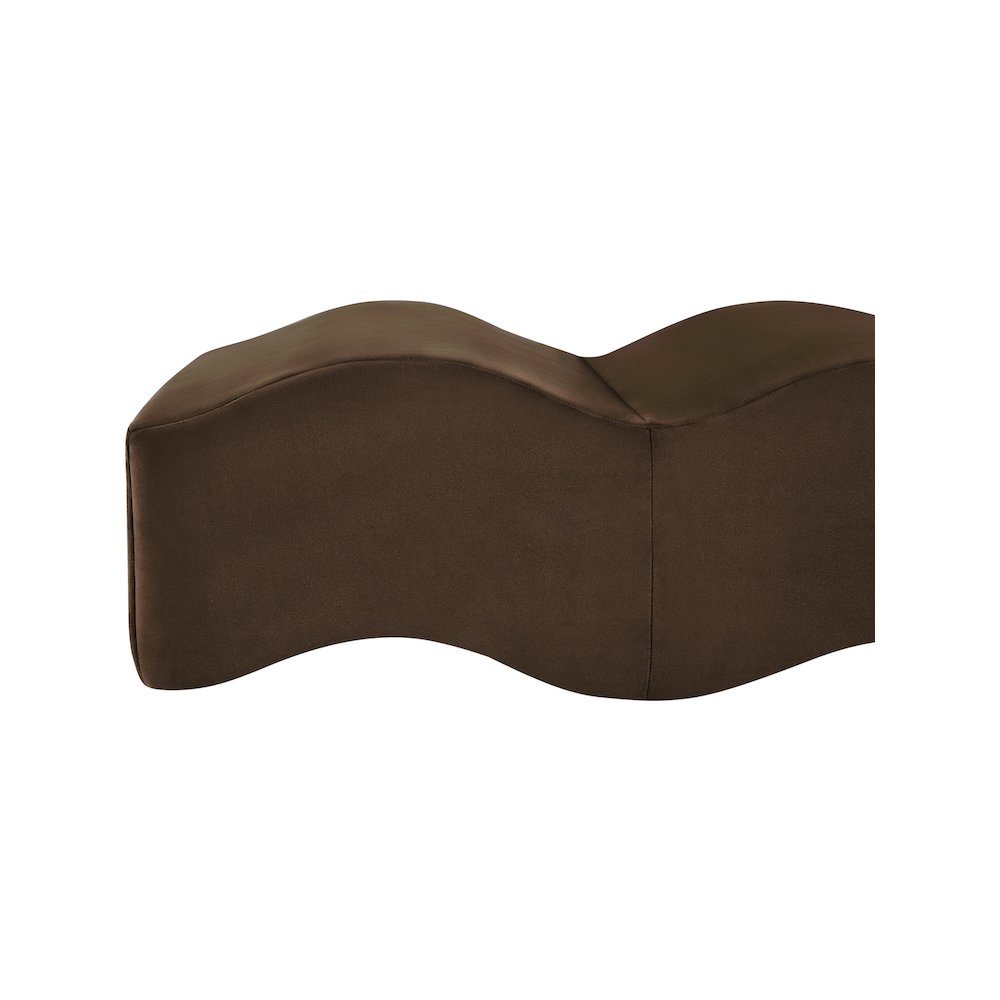 Wave Brown Velvet Bench