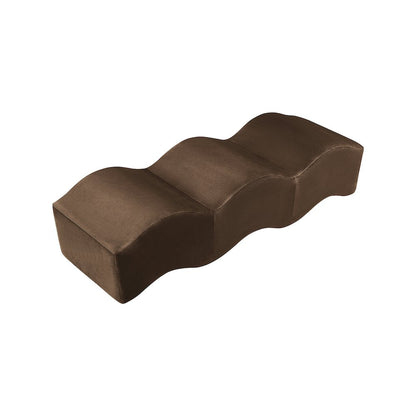 Wave Brown Velvet Bench