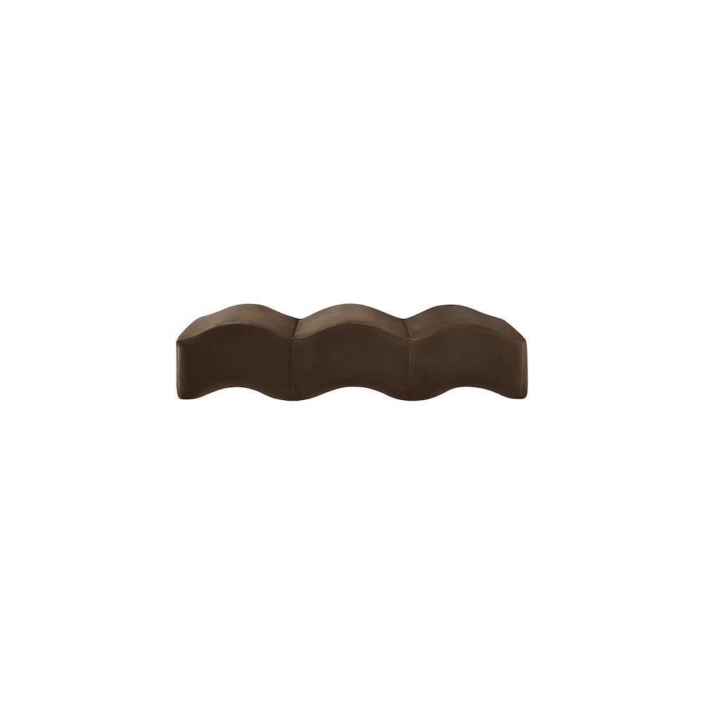 Wave Brown Velvet Bench