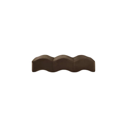 Wave Brown Velvet Bench