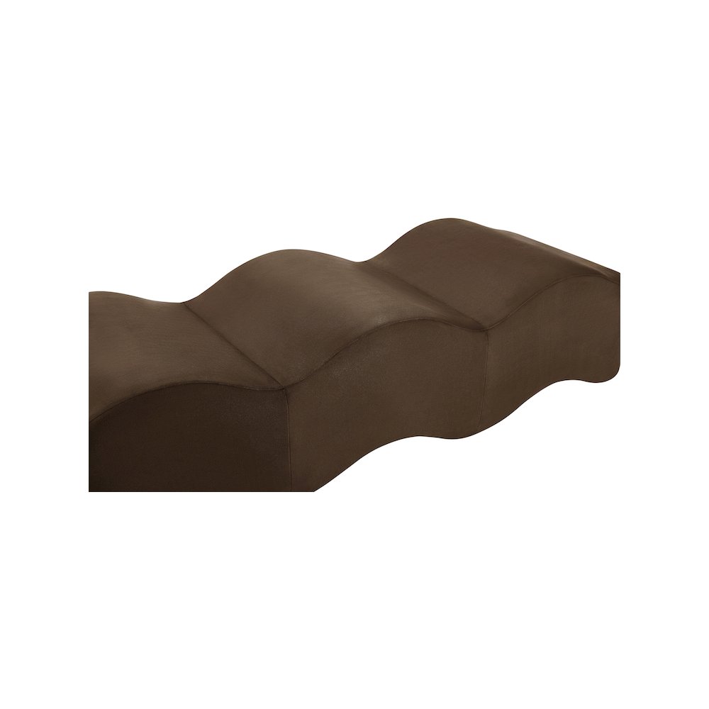 Wave Brown Velvet Bench
