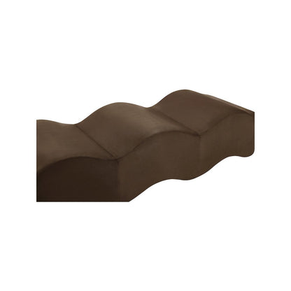 Wave Brown Velvet Bench
