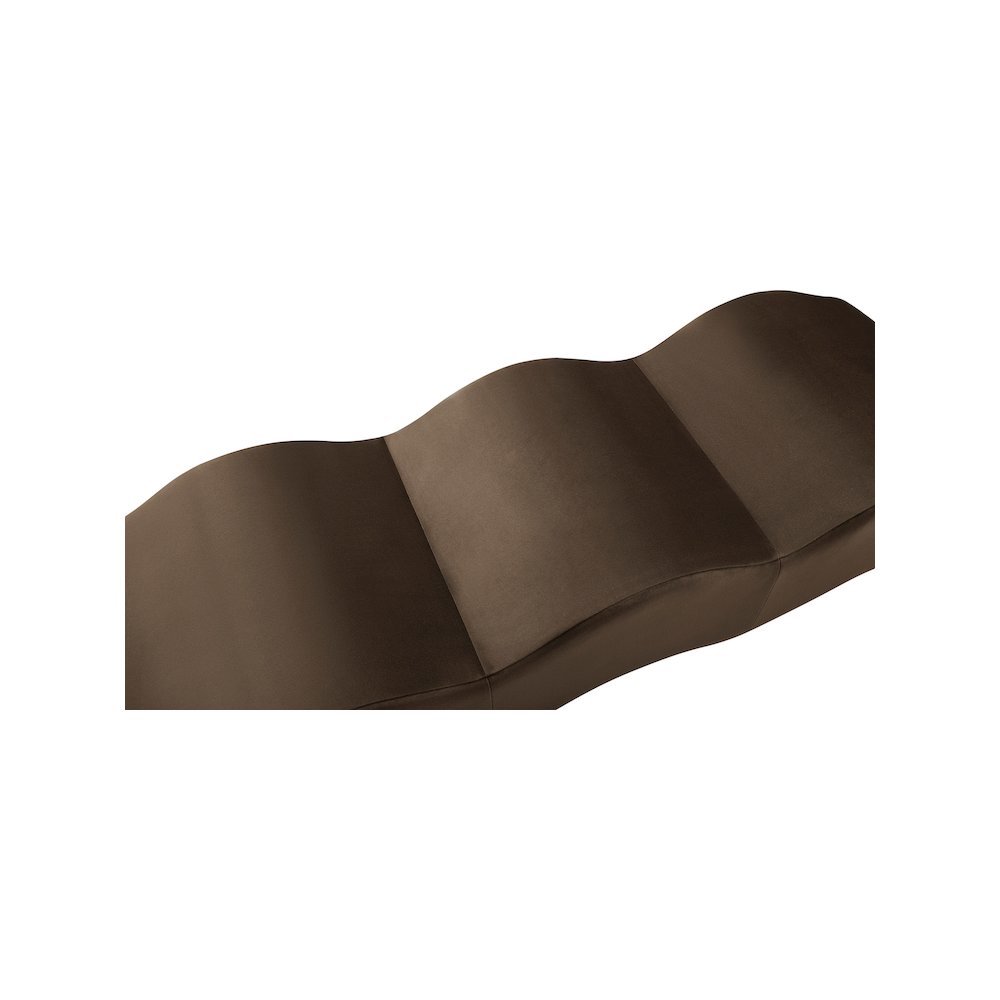 Wave Brown Velvet Bench