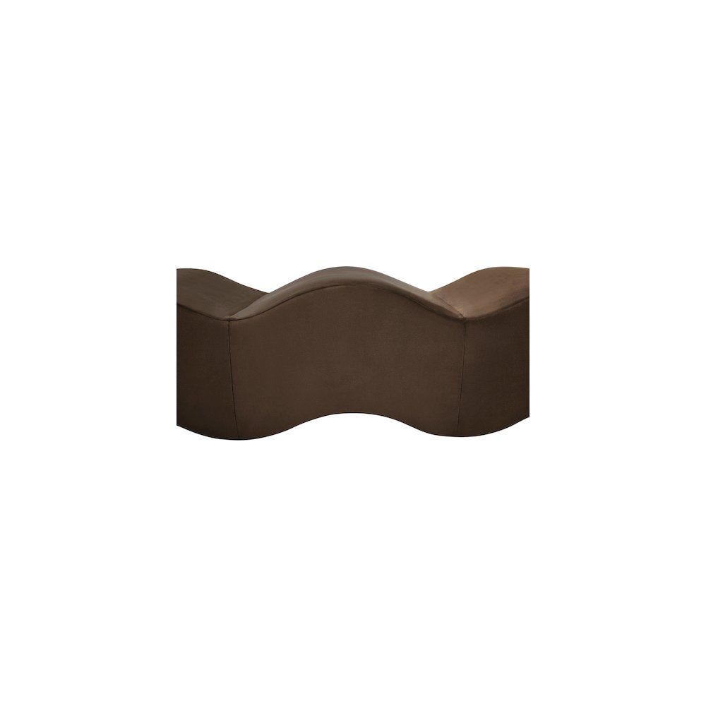 Wave Brown Velvet Bench