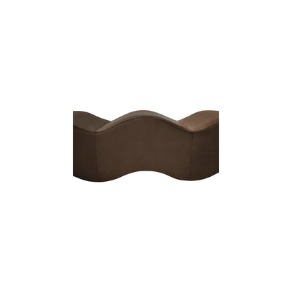 Wave Brown Velvet Bench
