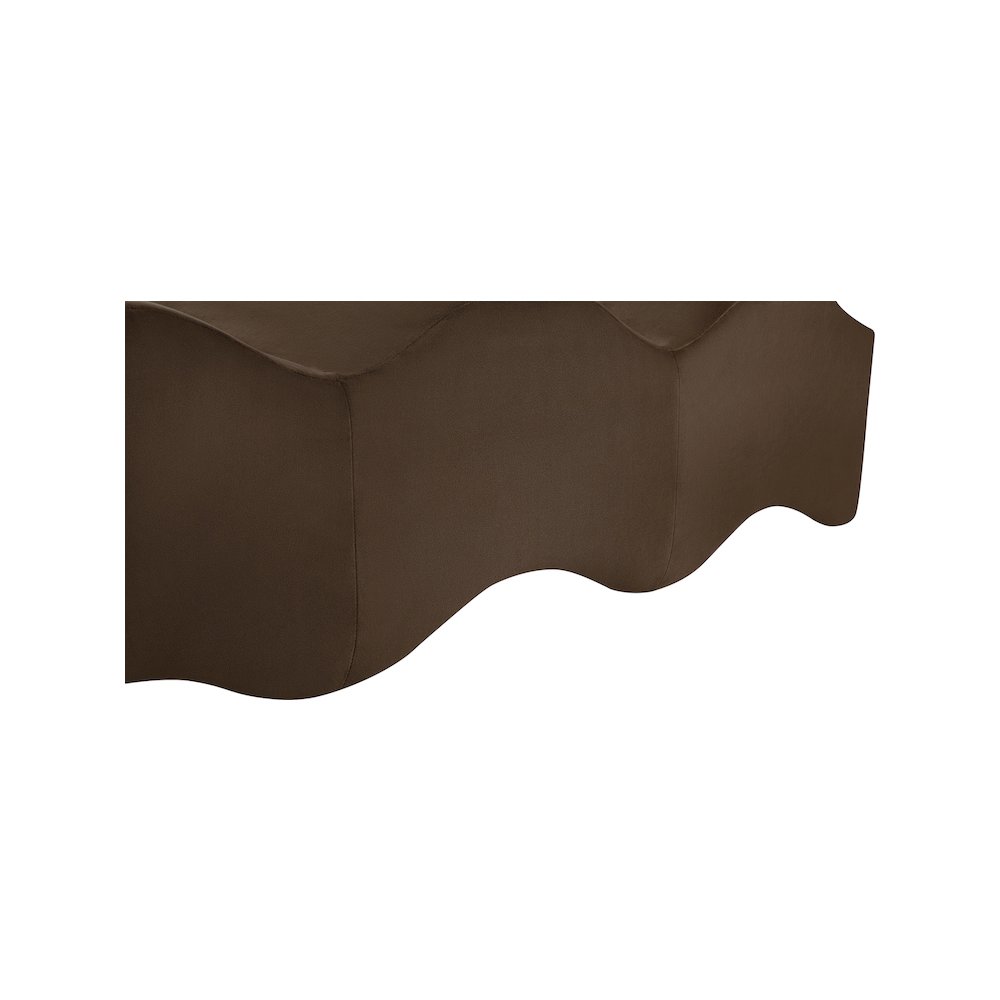 Wave Brown Velvet Bench
