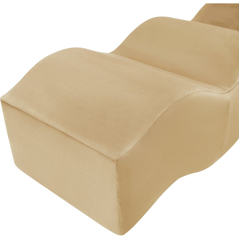 Wave Camel Velvet Bench