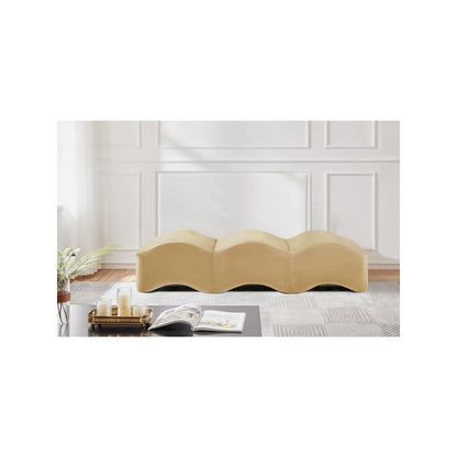 Wave Camel Velvet Bench