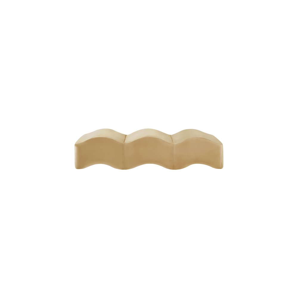 Wave Camel Velvet Bench