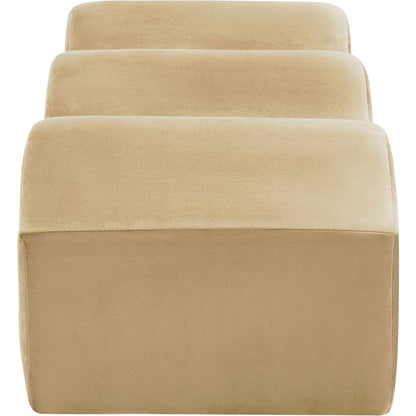 Wave Camel Velvet Bench