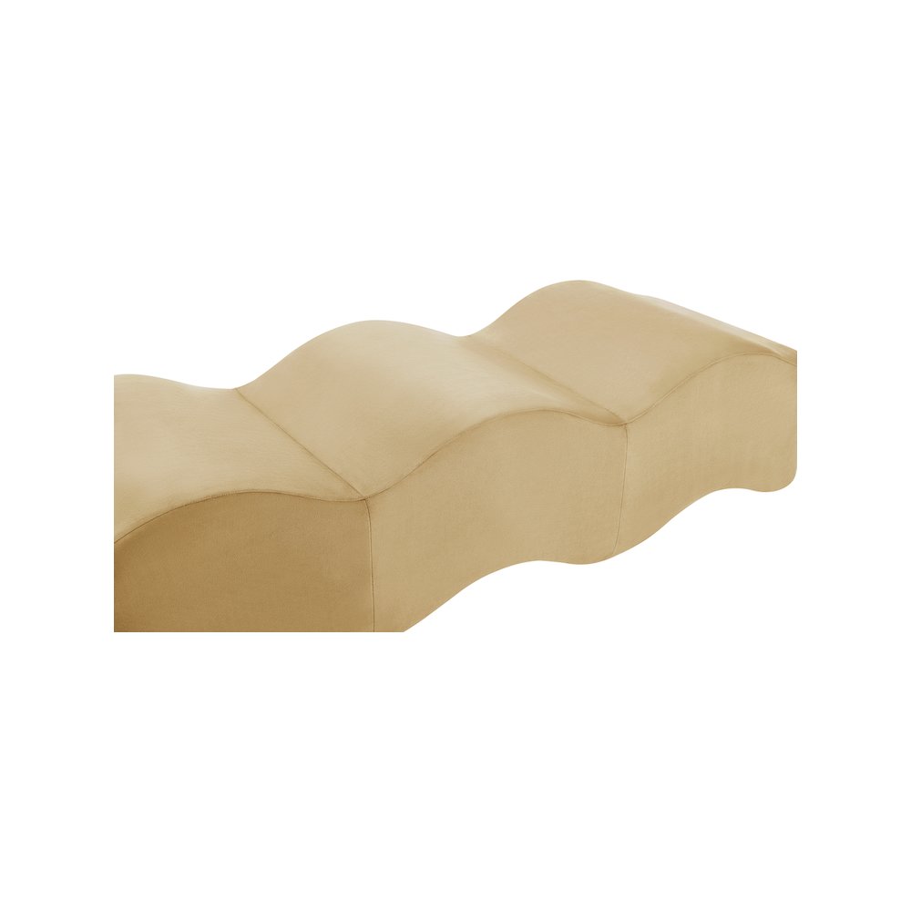 Wave Camel Velvet Bench