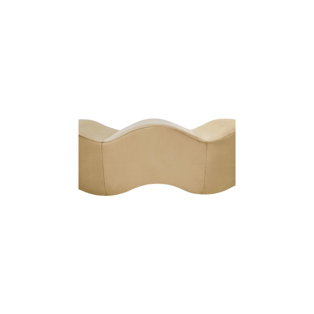 Wave Camel Velvet Bench