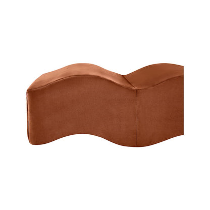 Wave Cognac Velvet Bench