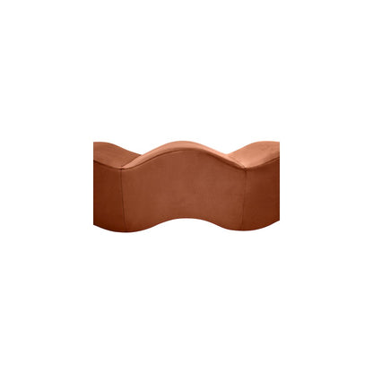 Wave Cognac Velvet Bench