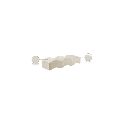 Wave Cream Velvet Bench