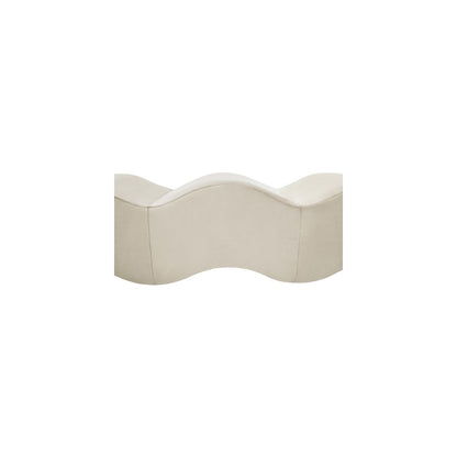 Wave Cream Velvet Bench