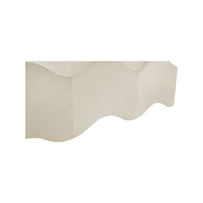 Wave Cream Velvet Bench