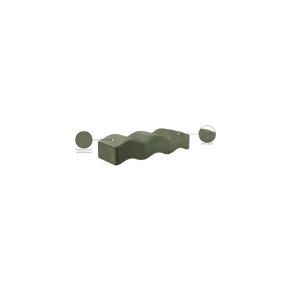 Wave Green Velvet Bench