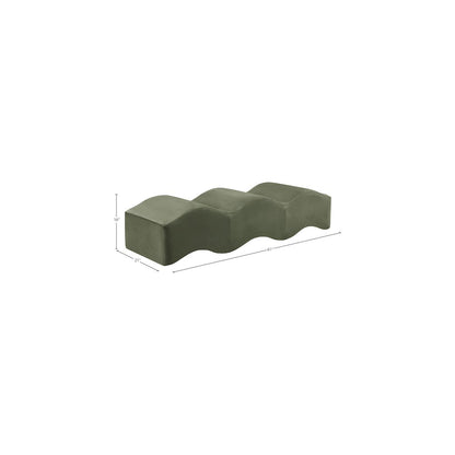 Wave Green Velvet Bench
