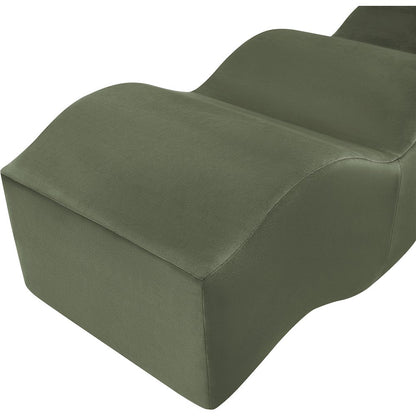 Wave Green Velvet Bench