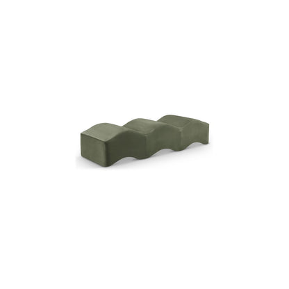 Wave Green Velvet Bench