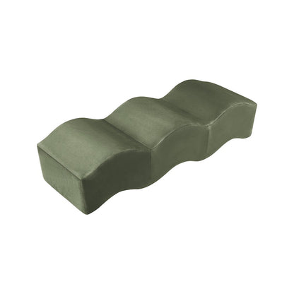 Wave Green Velvet Bench