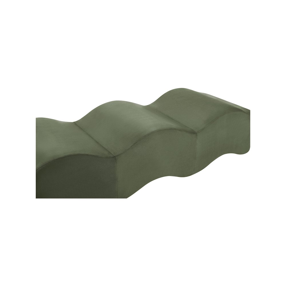 Wave Green Velvet Bench