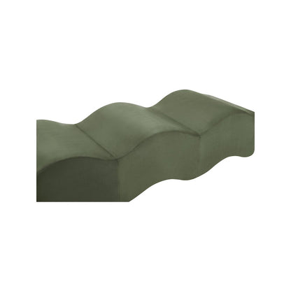 Wave Green Velvet Bench