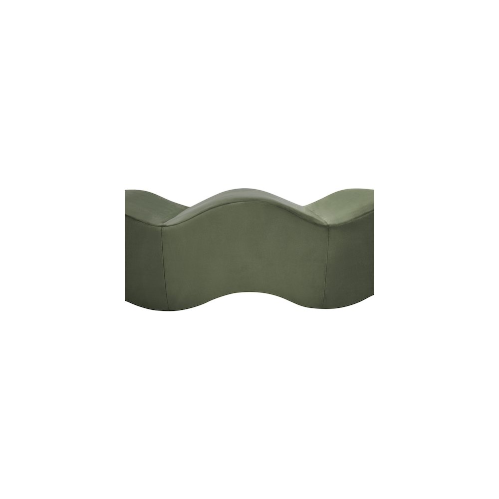Wave Green Velvet Bench