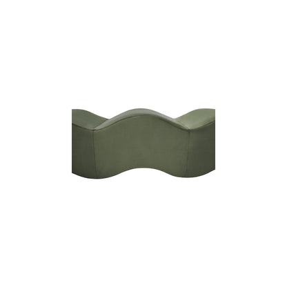 Wave Green Velvet Bench