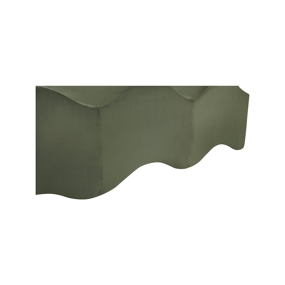 Wave Green Velvet Bench