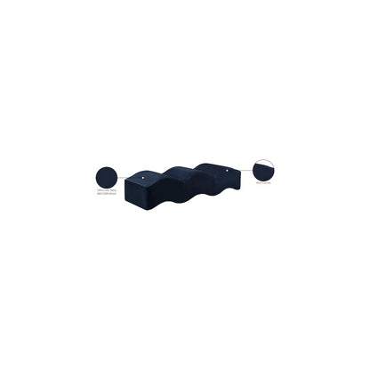 Wave Navy Velvet Bench