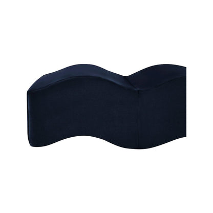 Wave Navy Velvet Bench