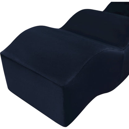 Wave Navy Velvet Bench