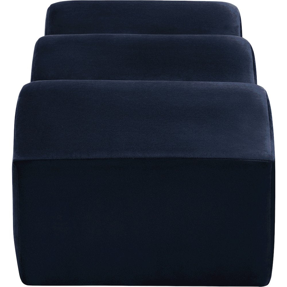 Wave Navy Velvet Bench
