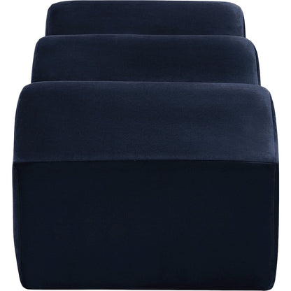 Wave Navy Velvet Bench
