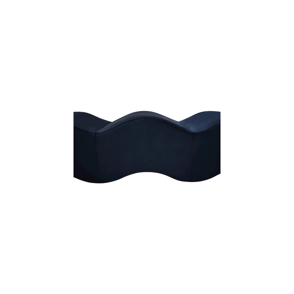 Wave Navy Velvet Bench