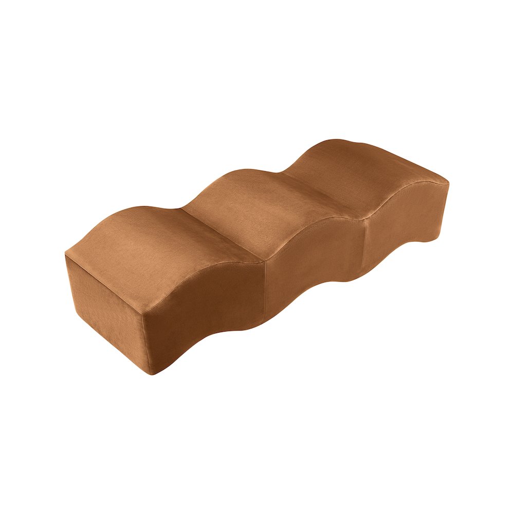 Wave Saddle Velvet Bench