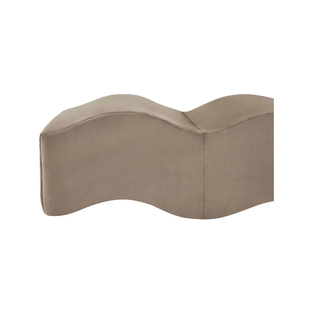 Wave Taupe Velvet Bench
