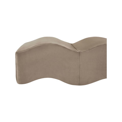 Wave Taupe Velvet Bench