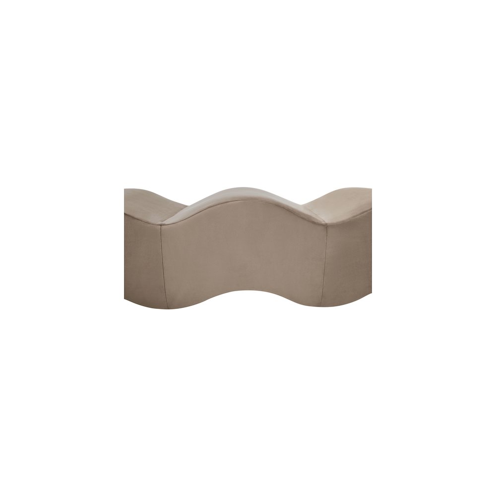 Wave Taupe Velvet Bench