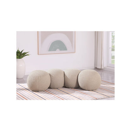 Apollo Beige Boucle Fabric Bench