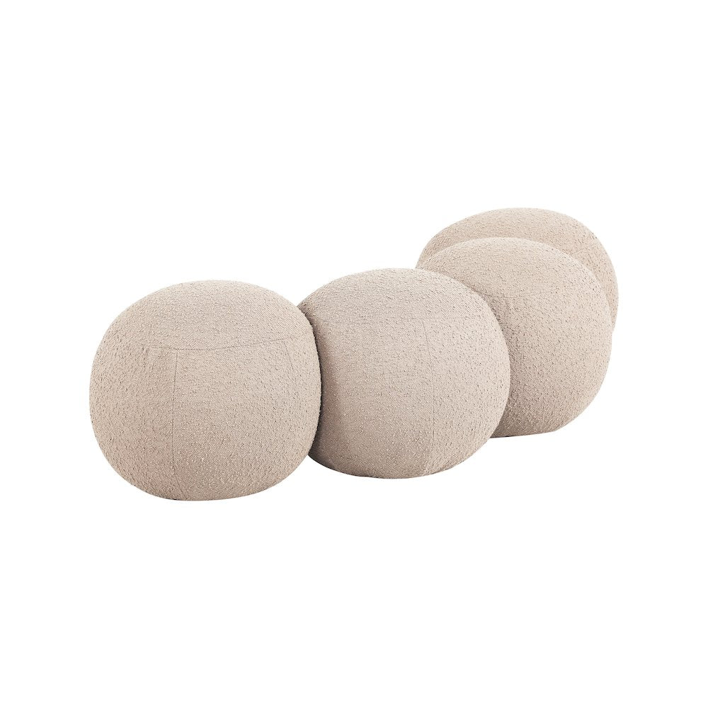 Apollo Beige Boucle Fabric Bench