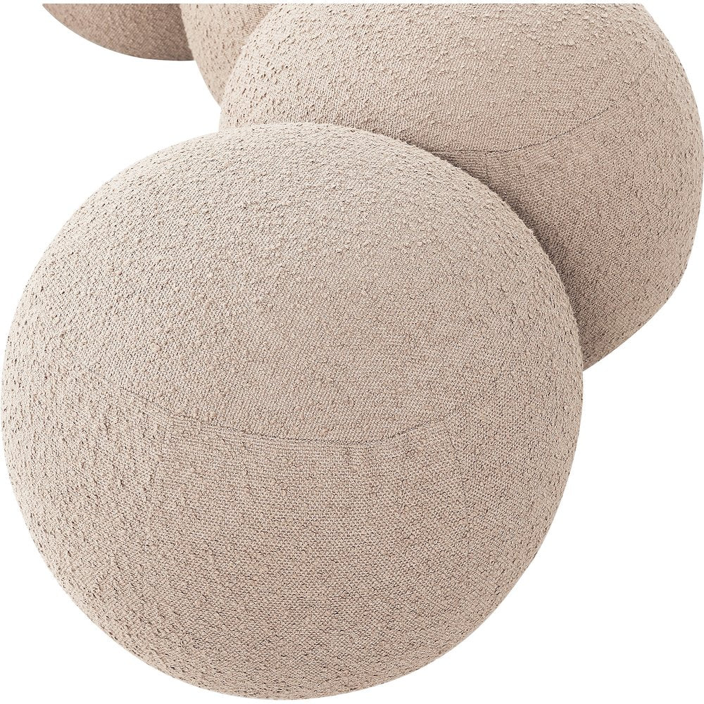 Apollo Beige Boucle Fabric Bench